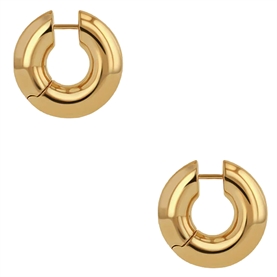 Anine Bing One Small Bold Link Hoops, Guld